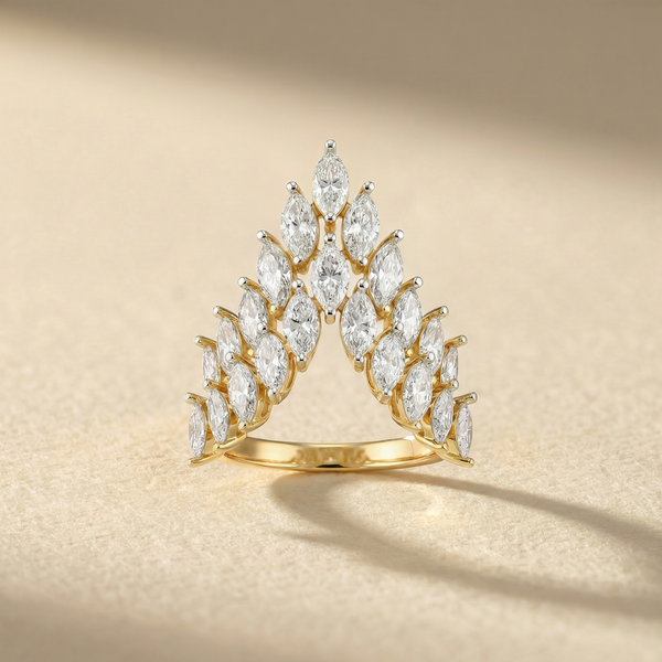Cascading Marquise Statement Lab Grown Diamond Ring