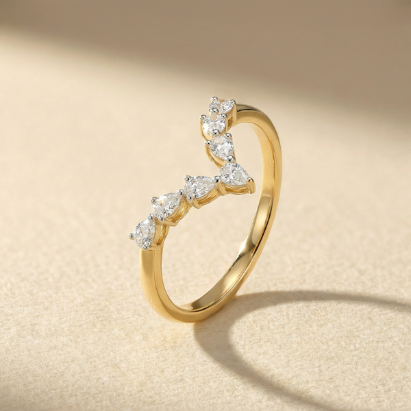 Delicate Drop V Pavé Lab Grown Diamond Ring