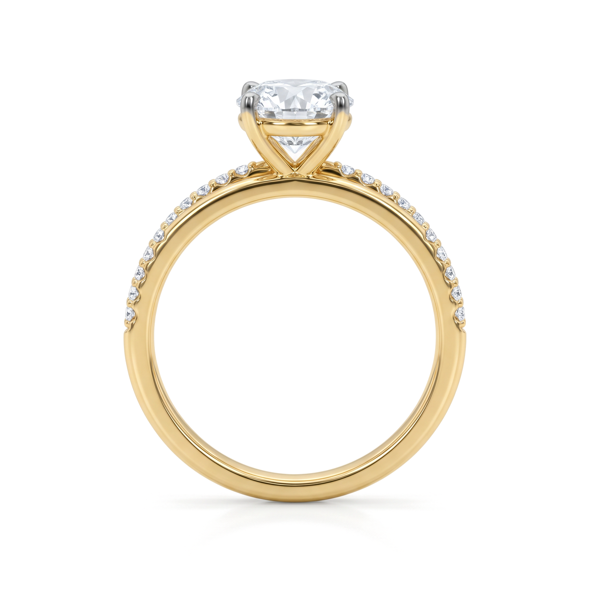 Split Shank Crossover Round Solitaire Ring