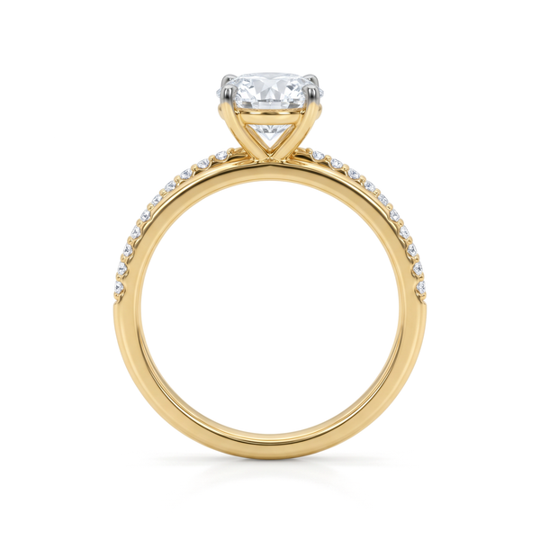 Split Shank Crossover Round Solitaire Ring