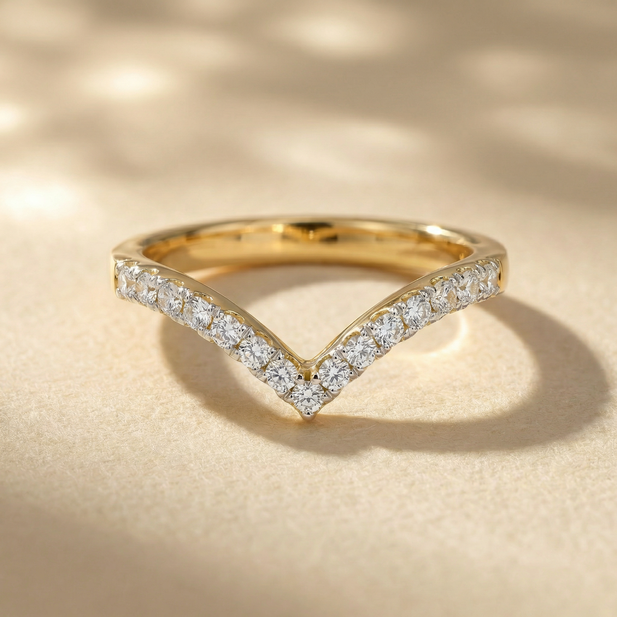 Minimal V Shape Pavé Lab Grown Diamond Ring