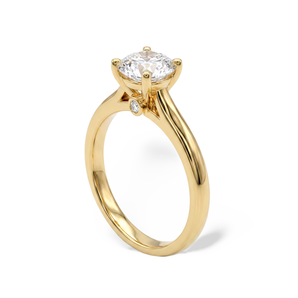 Classic Cathedral Round Lab Grown Diamond Ring