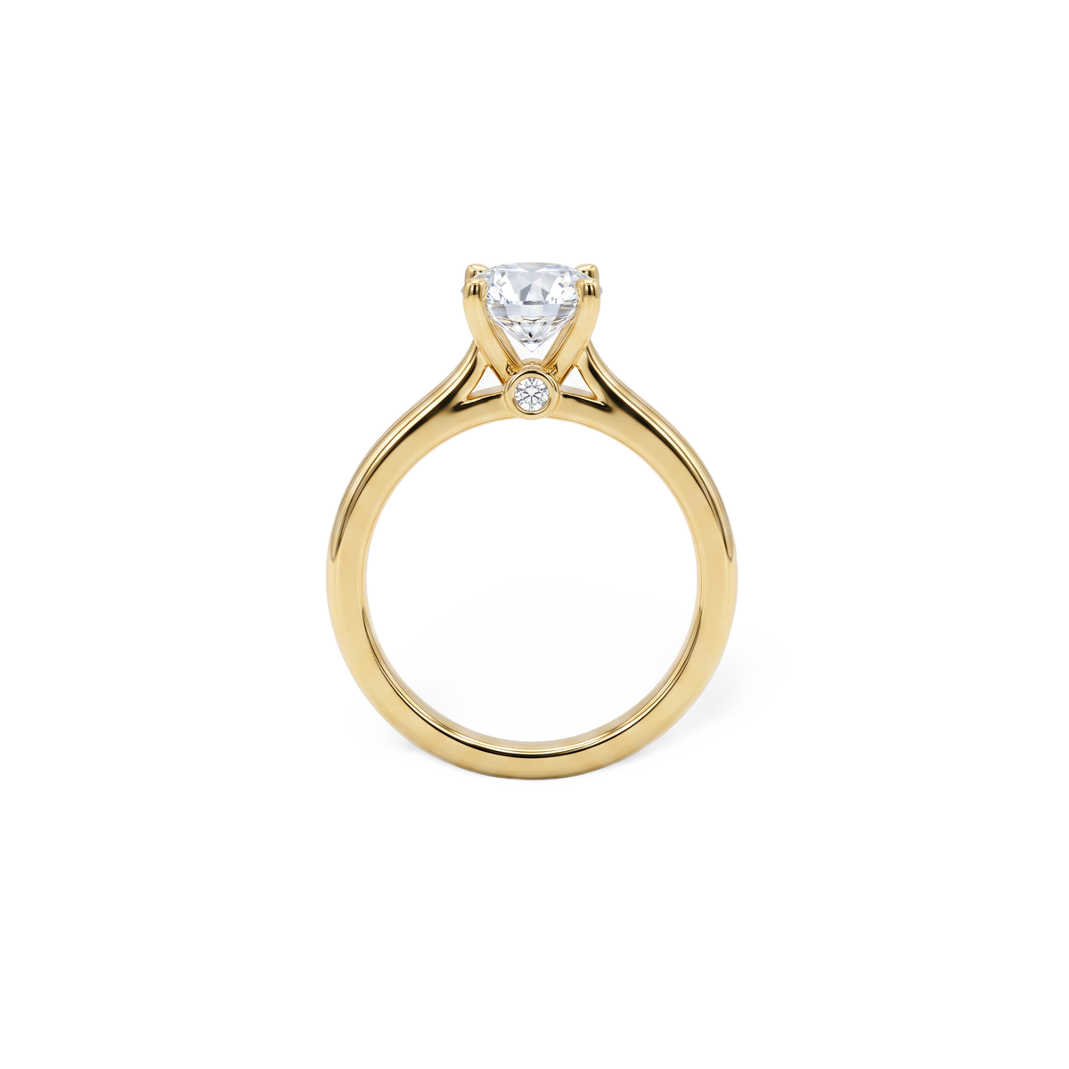 Cathedral Round Solitaire Lab-Grown Diamond  Ring
