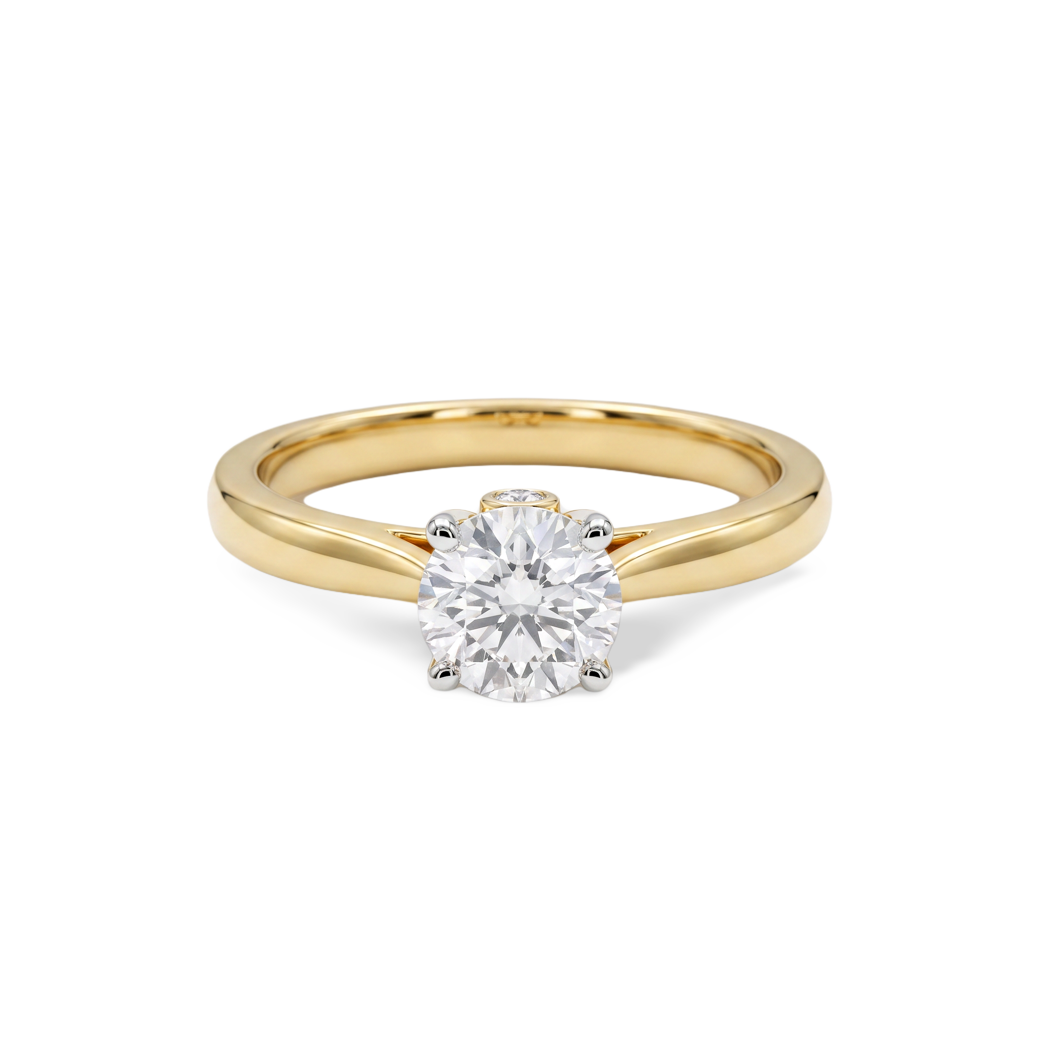 Classic Cathedral Round Lab Grown Diamond Ring