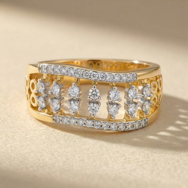 Openwork Multi Shape Diamond Band Lab Grown Diamond Ring