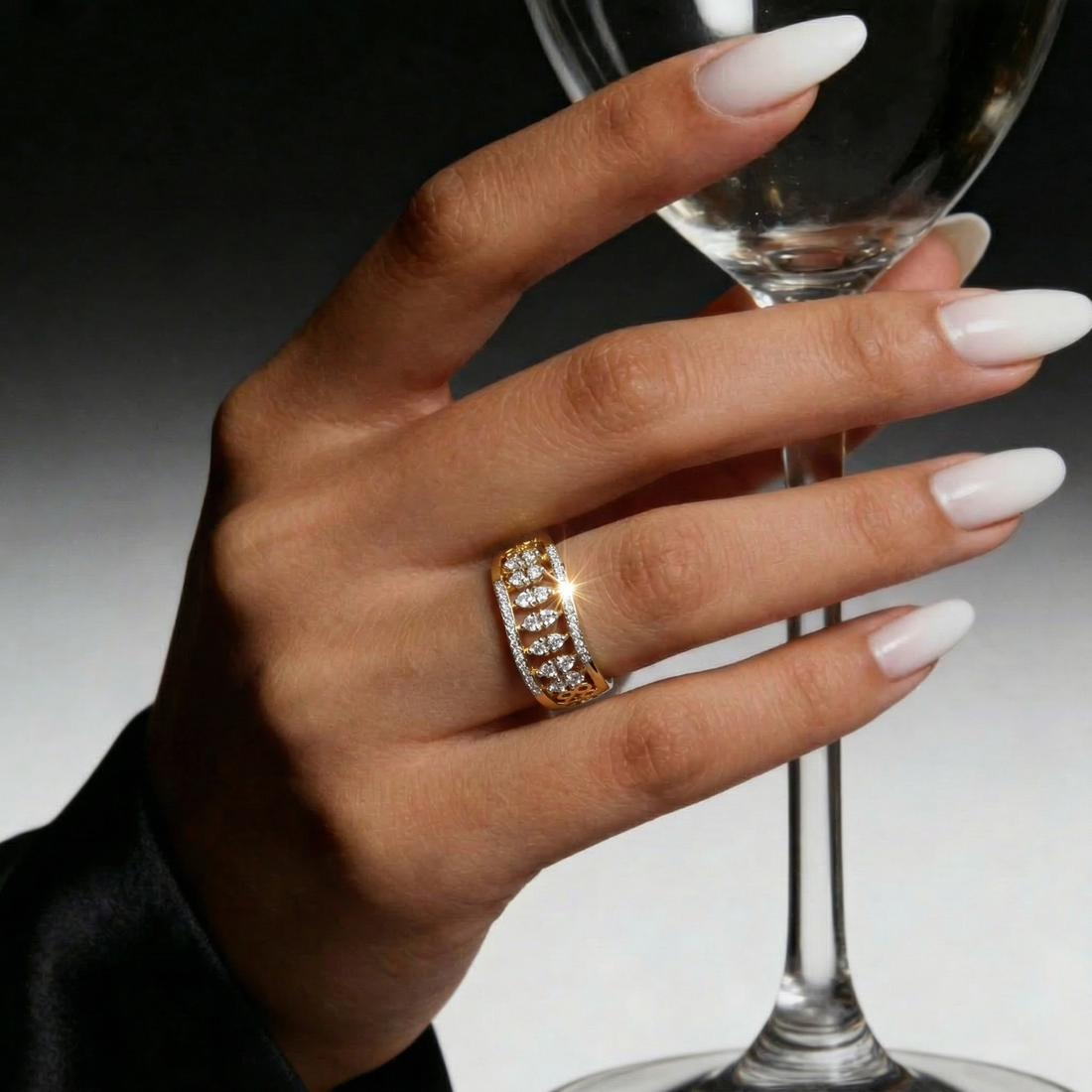 Openwork Multi Shape Band Lab Grown Diamond Ring