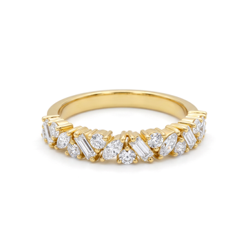 Multi-Shape Mosaic Band Diamond Ring