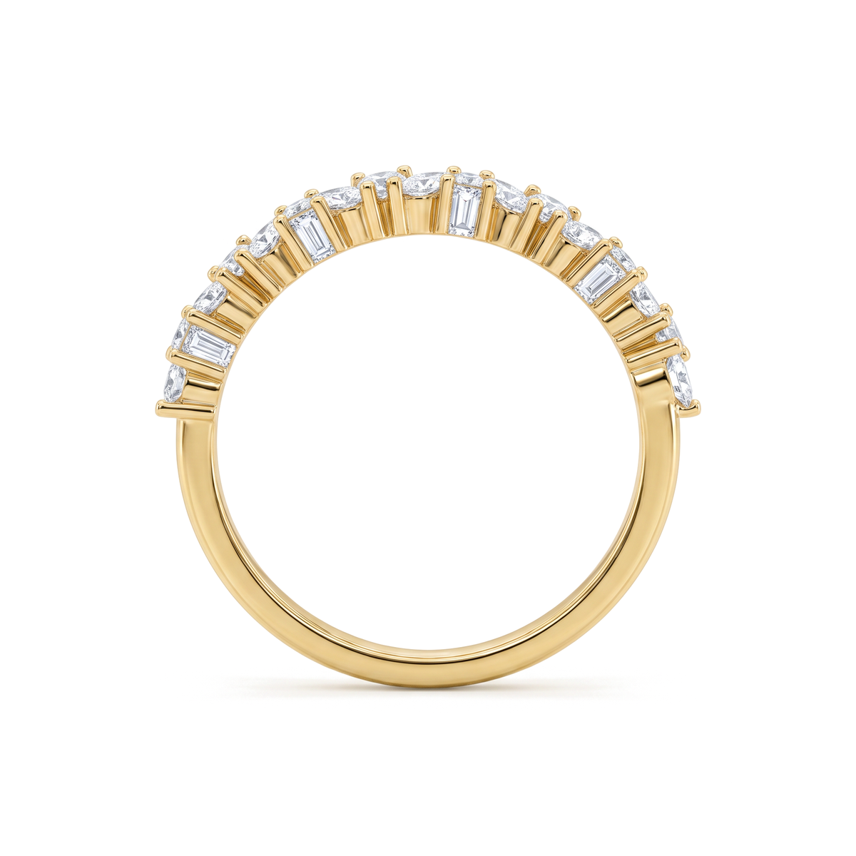 Multi-Shape Mosaic Band Diamond Ring