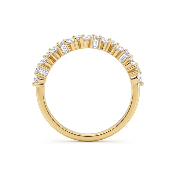 Multi-Shape Mosaic Band Diamond Ring
