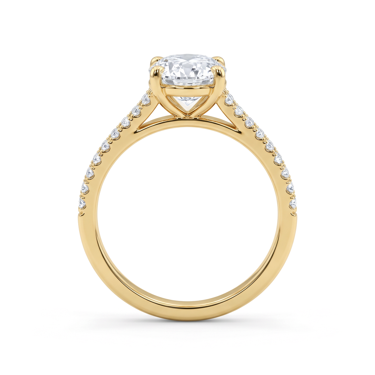 Split Shank Pavé Oval Solitaire Ring