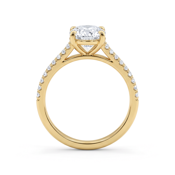 Split Shank Pavé Oval Solitaire Ring