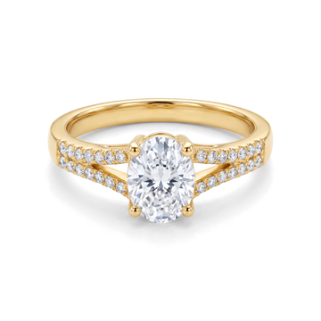 Split Shank Pavé Oval Solitaire Ring