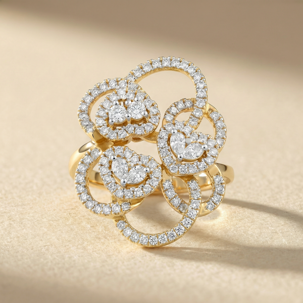 Abstract Loop Cluster Lab Grown Diamond Ring