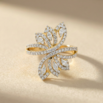 Leaf Wrap Pavé Lab Grown Diamond Ring