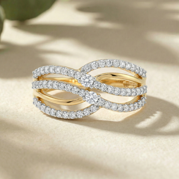 Interwoven Double Band Lab Grown Diamond Ring