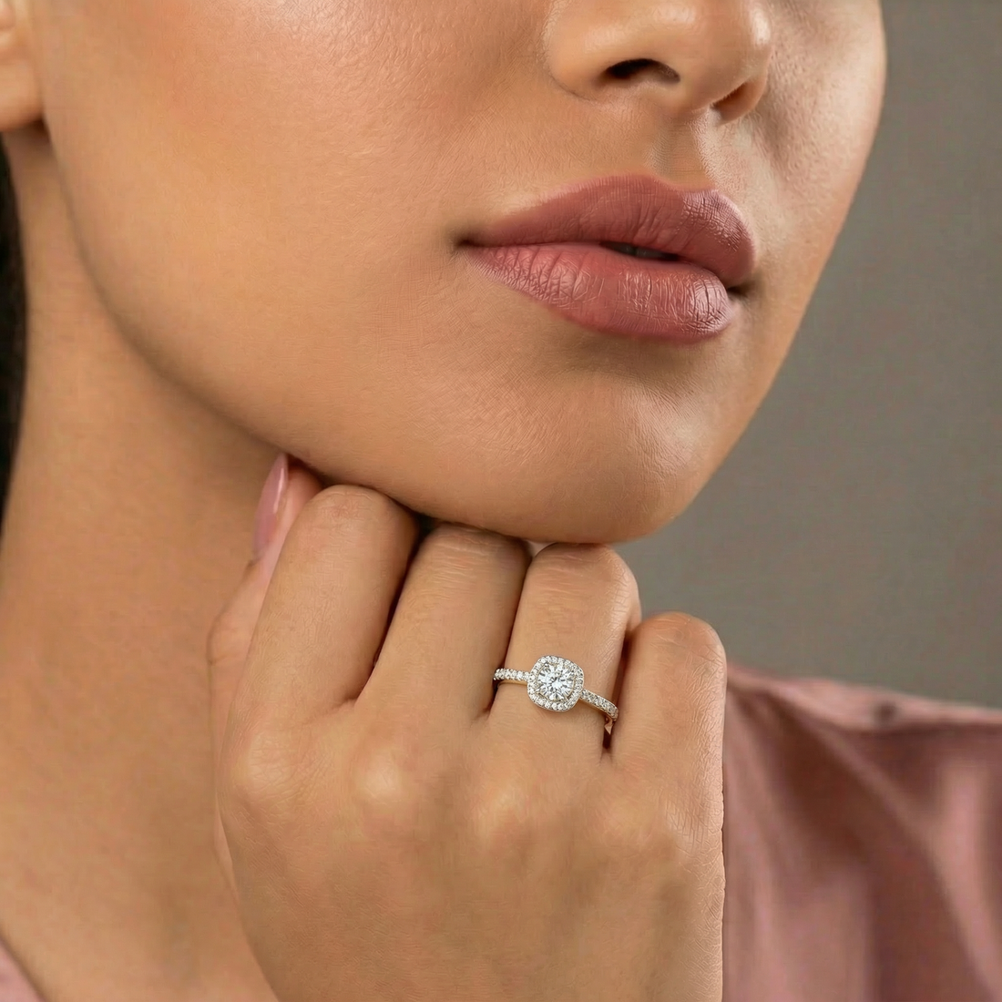 Classic Halo Pave Lab Grown Diamond Ring