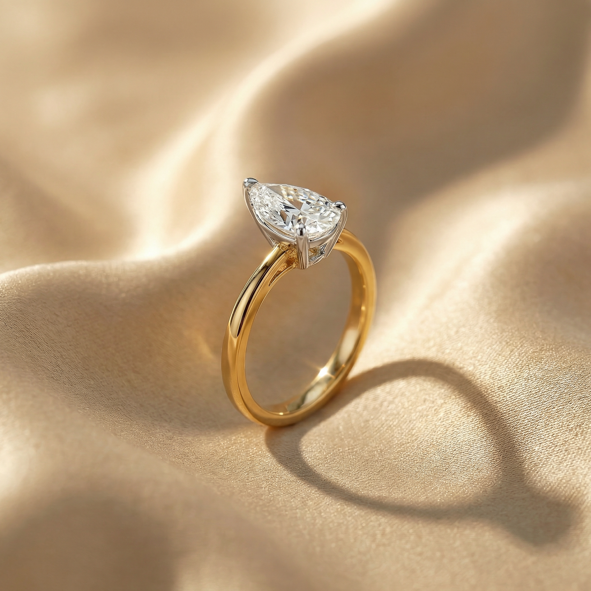 Classic Pear Solitaire Lab Grown Diamond Ring