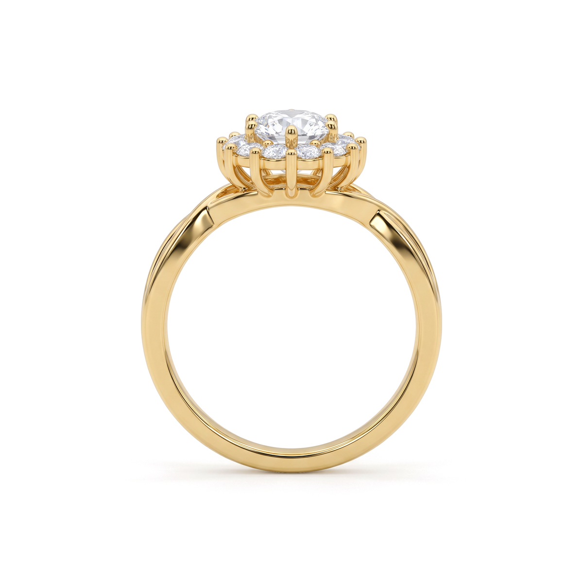 Floral Bloom Round Solitaire Ring