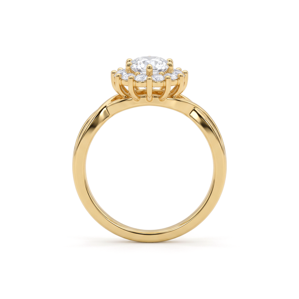 Floral Bloom Round Solitaire Ring