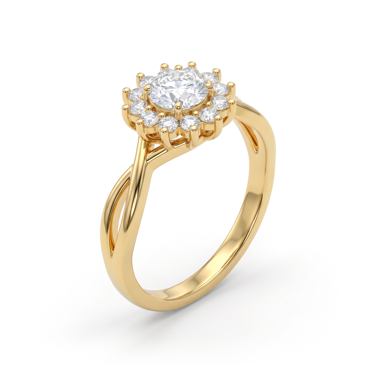 Floral Bloom Round Solitaire Ring