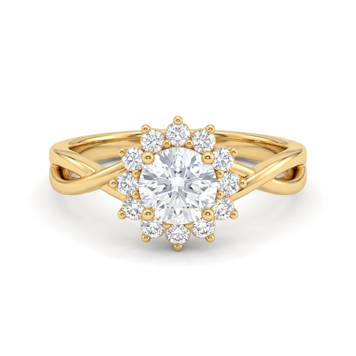 Floral Bloom Round Solitaire Ring