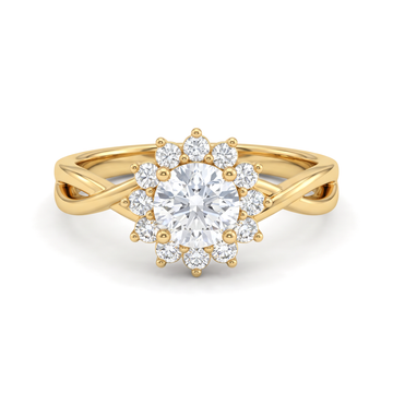 Floral Bloom Round Solitaire Ring