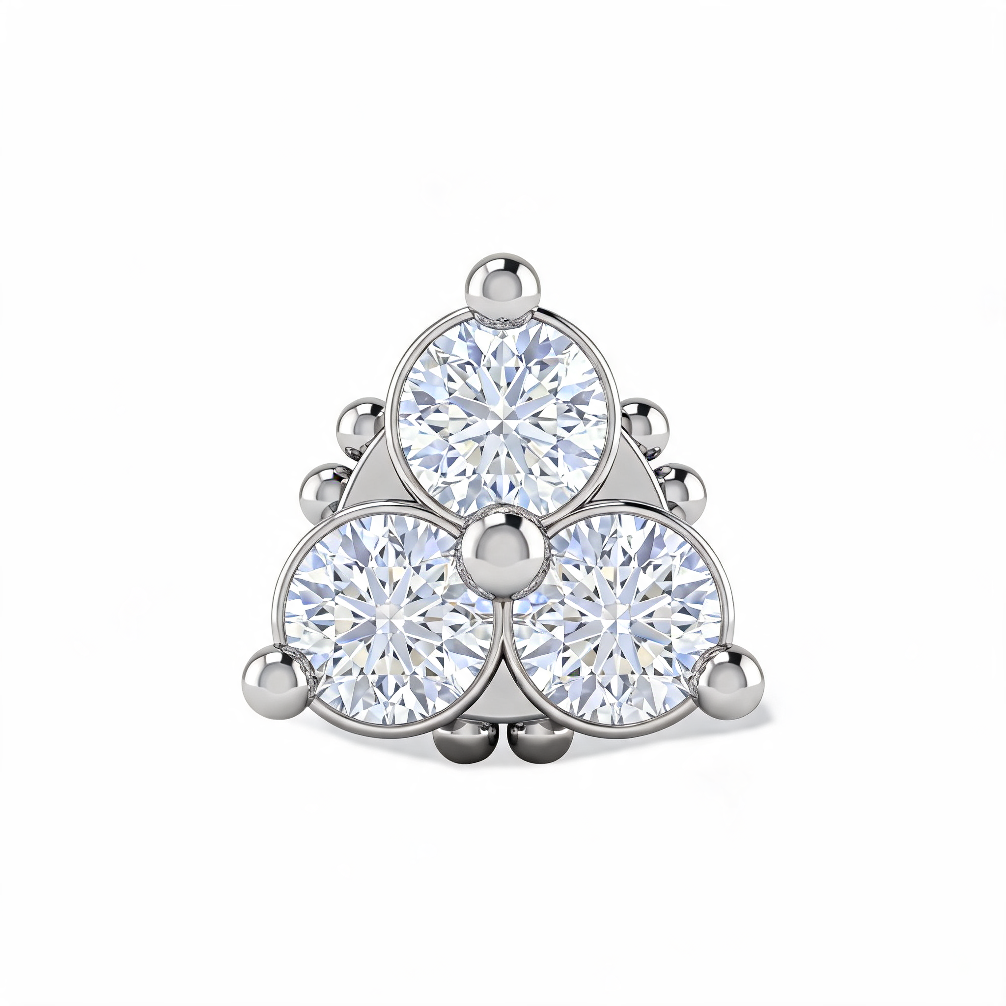 Triangular Bloom Lab Grown Diamond Nosepin