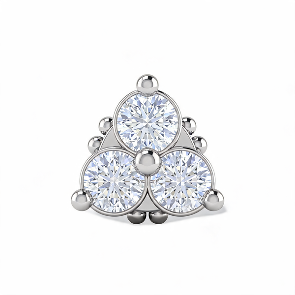 Triangular Bloom Lab Grown Diamond Nosepin