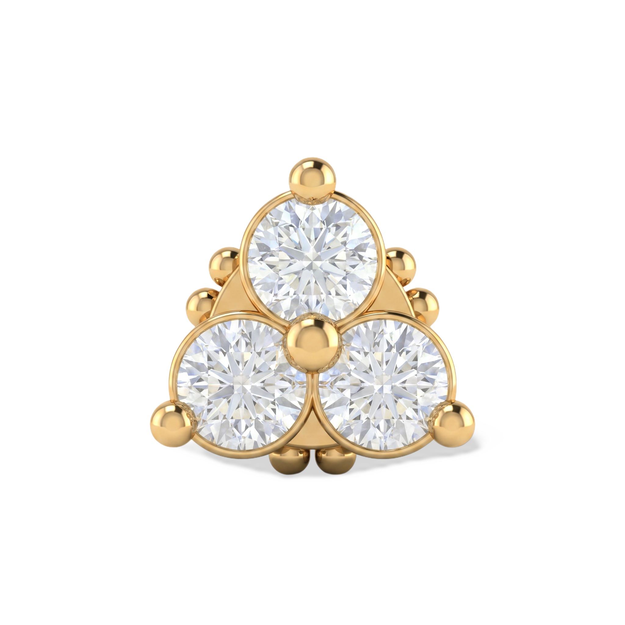 Triangular Bloom Lab Grown Diamond Nosepin