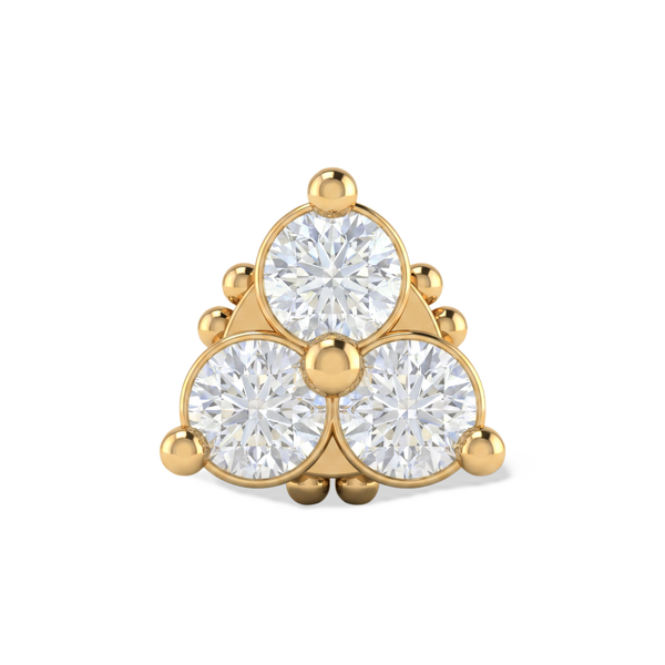 Triangular Bloom Lab Grown Diamond Nosepin