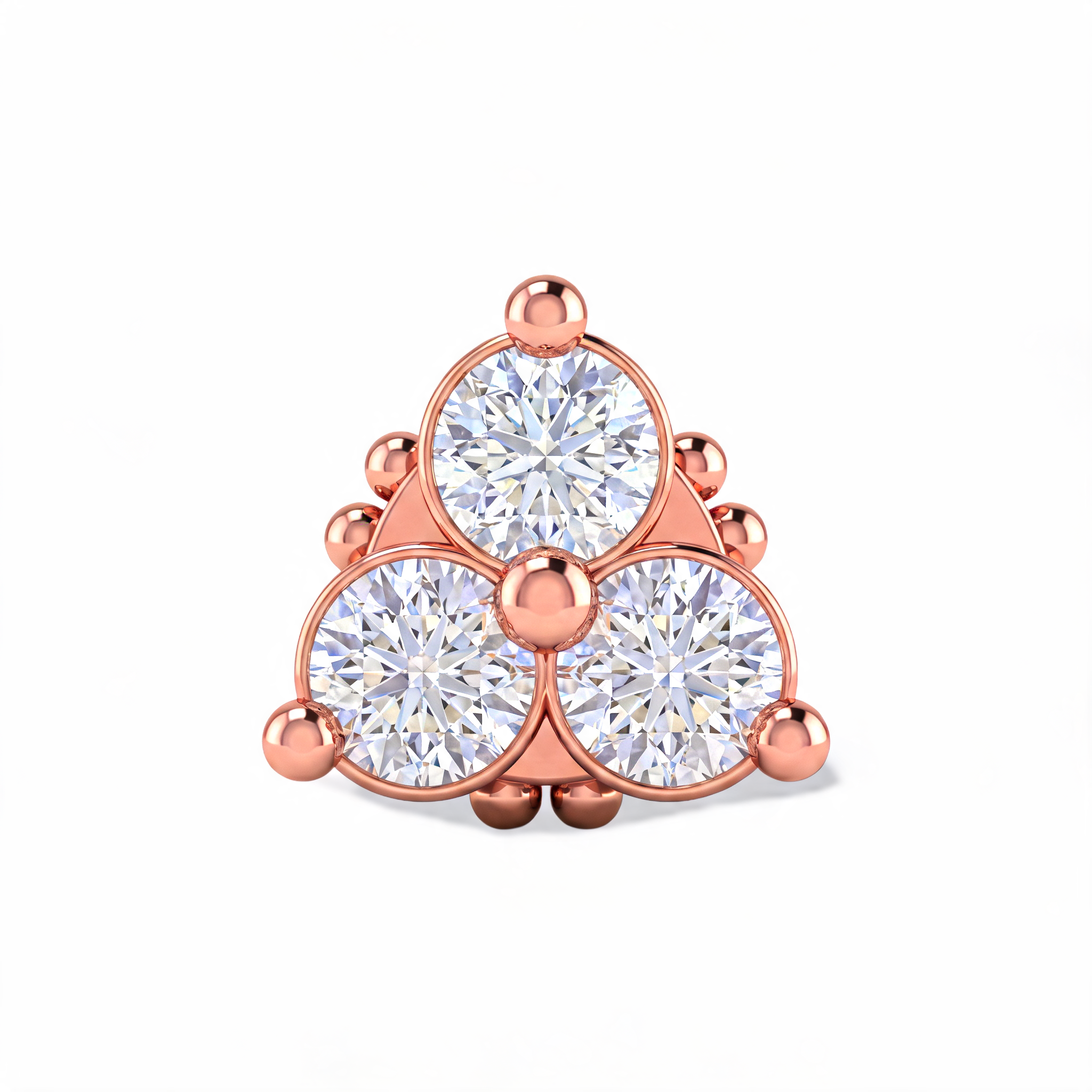 Triangular Bloom Lab Grown Diamond Nosepin