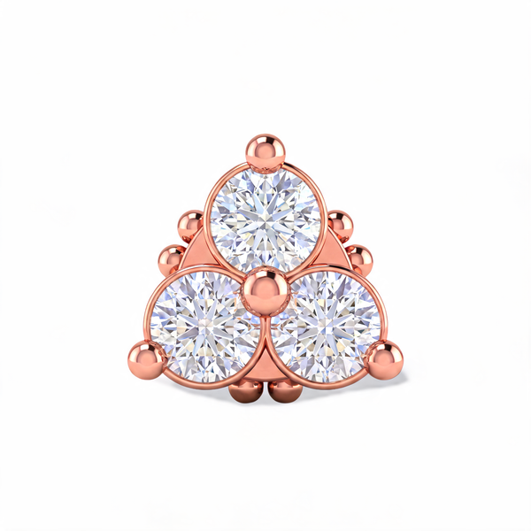 Triangular Bloom Lab Grown Diamond Nosepin