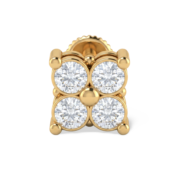 Quad Petal Lab Grown Diamond Nosepin