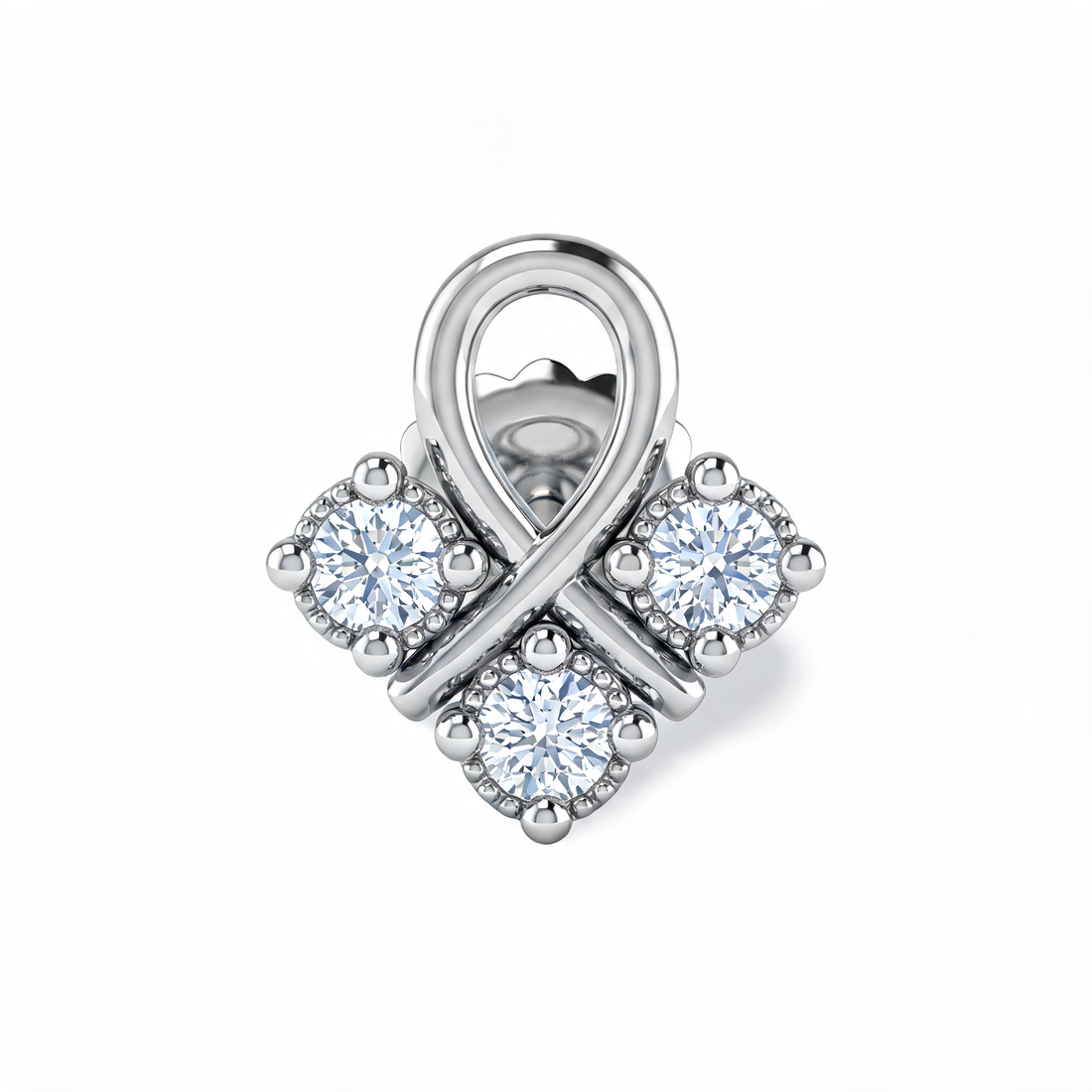 Looped Heart Lab Grown Diamond Nosepin