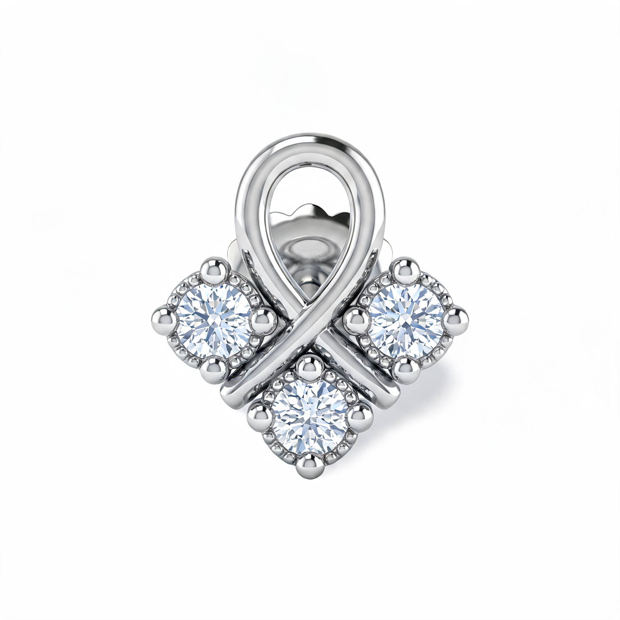 Looped Heart Lab Grown Diamond Nosepin
