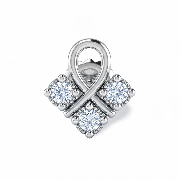 Looped Heart Lab Grown Diamond Nosepin