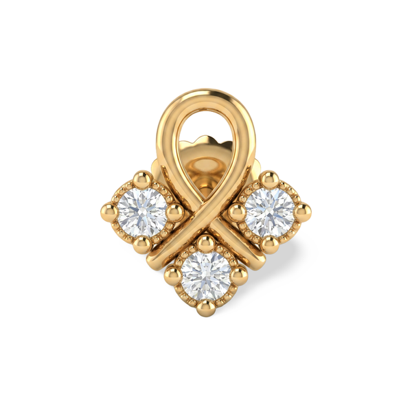 Looped Heart Lab Grown Diamond Nosepin