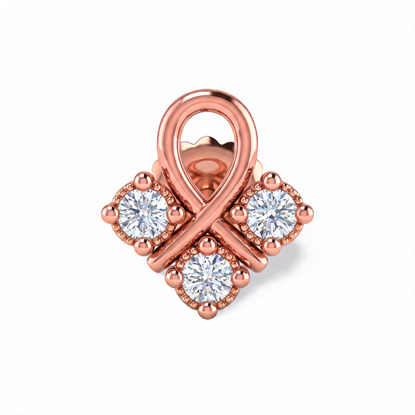 Looped Heart Lab Grown Diamond Nosepin