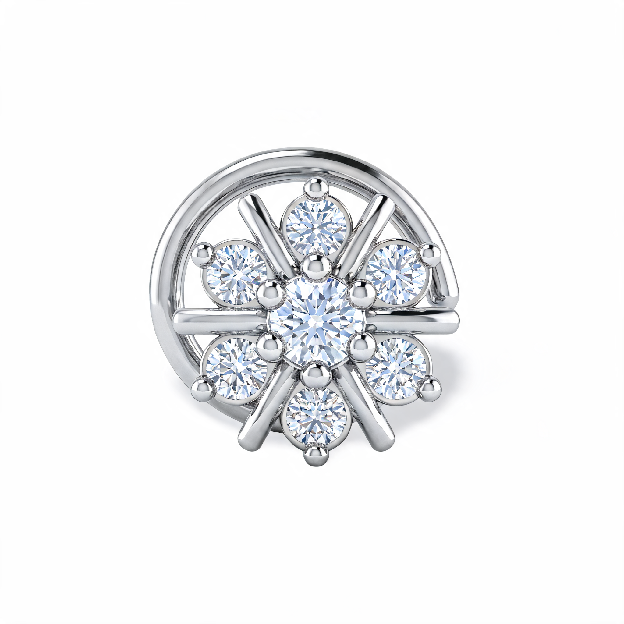 Sunburst Wheel Lab Grown Diamond Nosepin