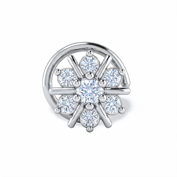 Sunburst Wheel Lab Grown Diamond Nosepin