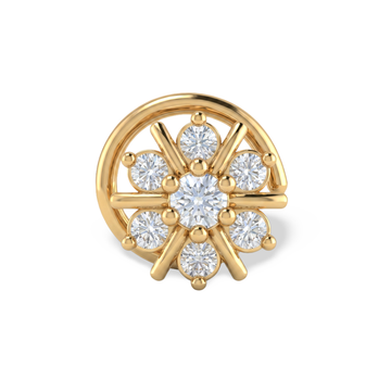 Sunburst Wheel Lab Grown Diamond Nosepin