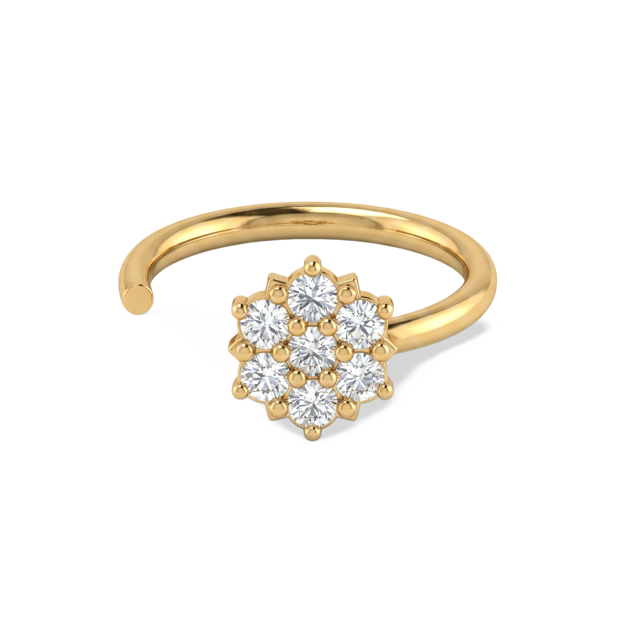 Hoop Rosette Lab Grown Diamond Nosepin