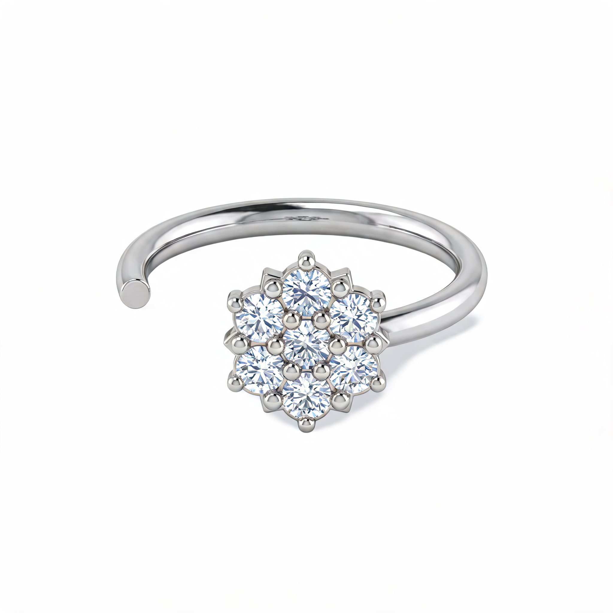 Hoop Rosette Lab Grown Diamond Nosepin