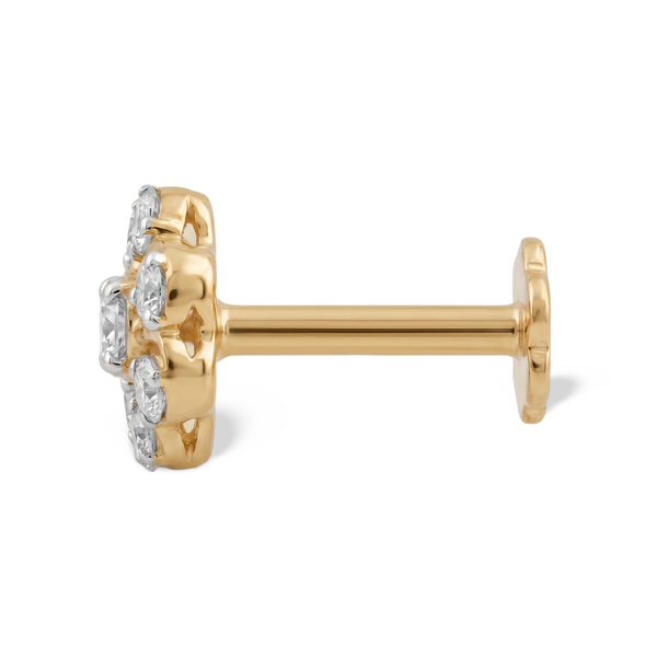 Round Rosette Lab Grown Diamond Nosepin