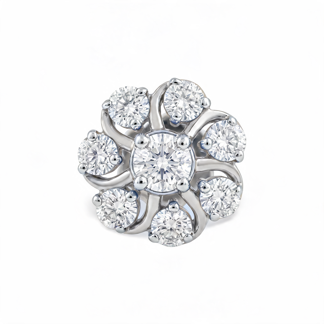 Round Rosette Lab Grown Diamond Nosepin
