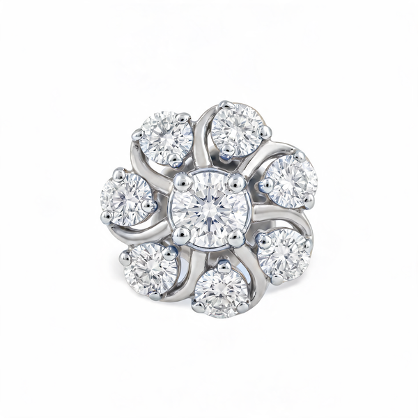 Round Rosette Lab Grown Diamond Nosepin