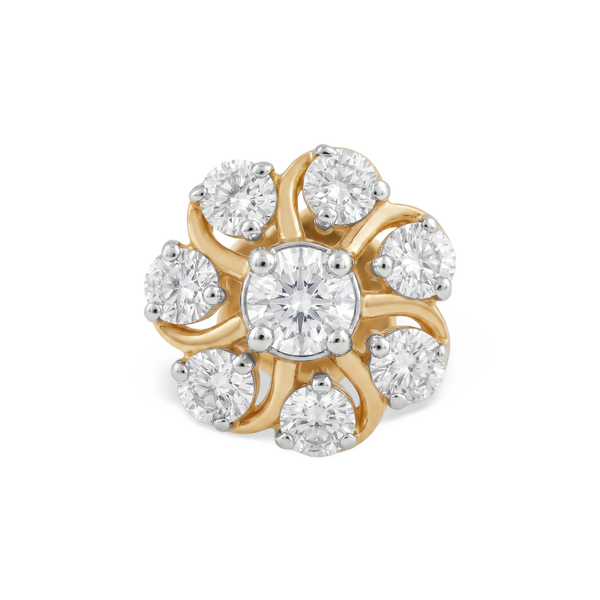 Round Rosette Lab Grown Diamond Nosepin