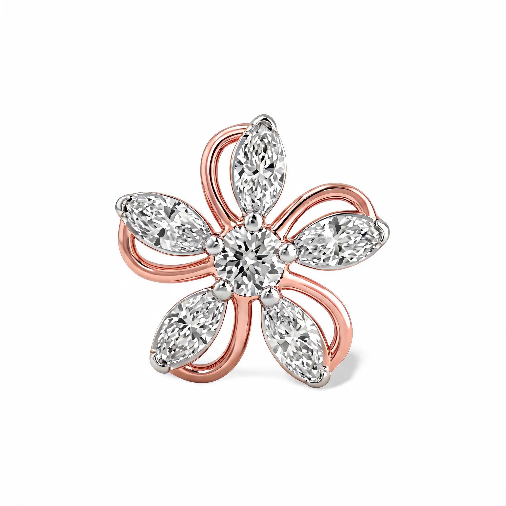 Five Petal Daisy Lab Grown Diamond Nosepin