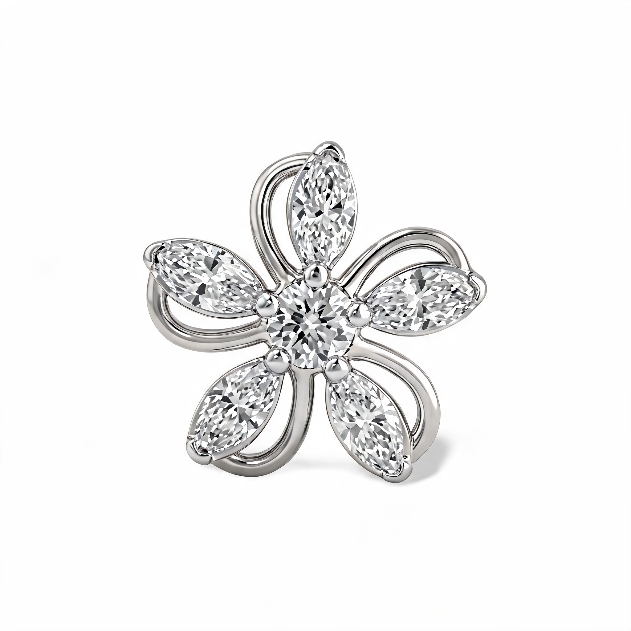 Five Petal Daisy Lab Grown Diamond Nosepin