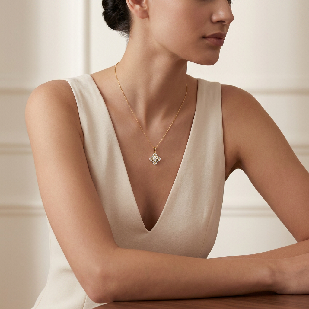 Charming Heart Emblem Lab Grown Diamond Pendant
